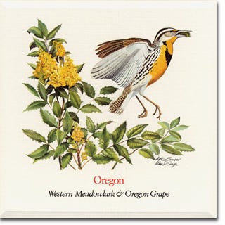 Oregon State  Flower and Bird